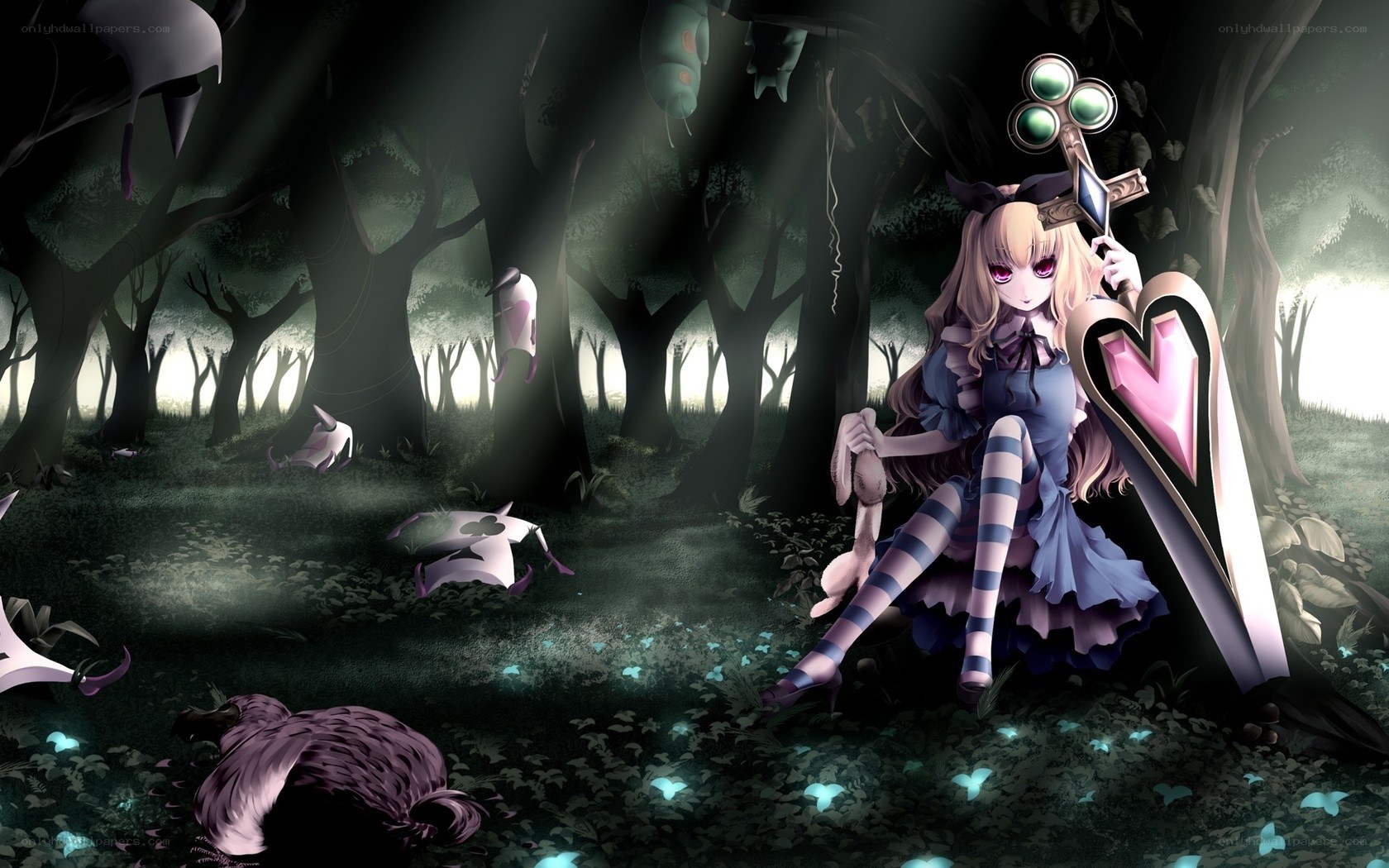 Alice in a dark forest