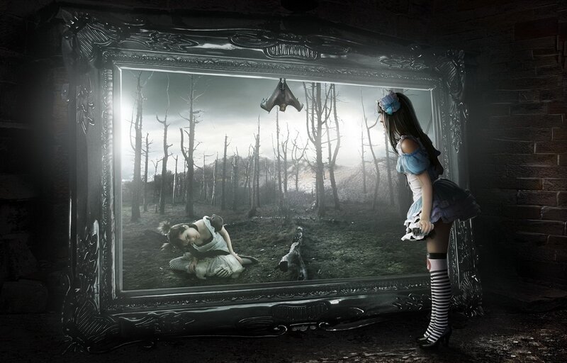 Alice in a dark mirror world