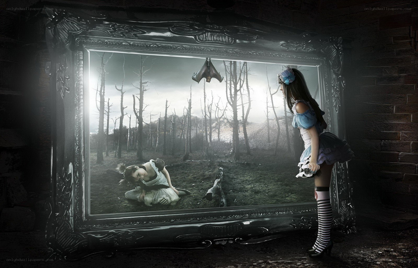 Alice in a dark mirror world