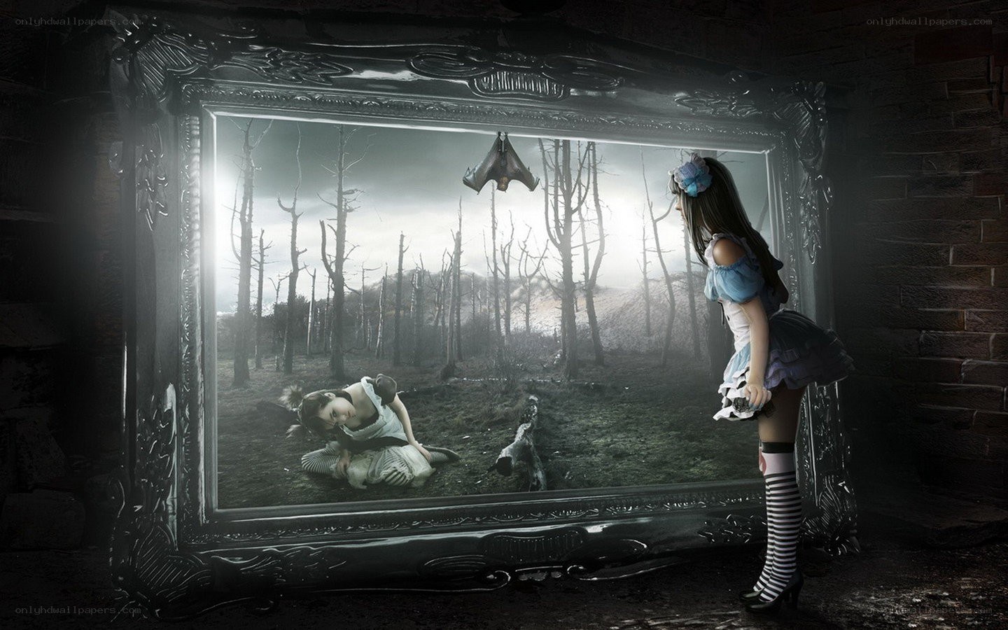 Alice in a dark mirror world