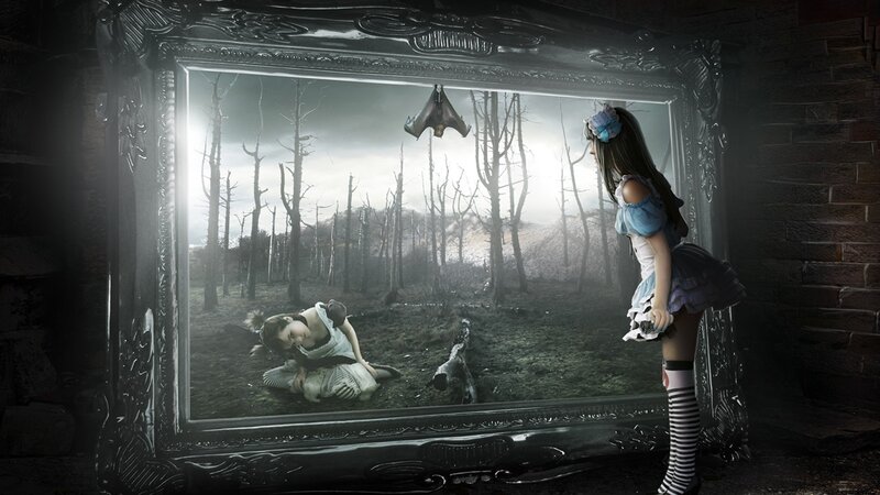 Alice in a dark mirror world