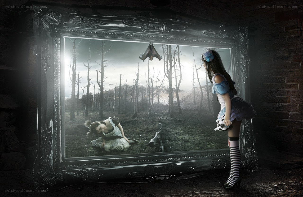 Alice in a dark mirror world