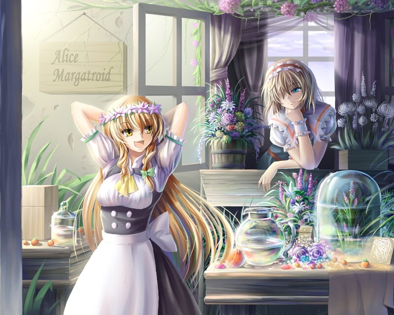 Alice in a flower shop