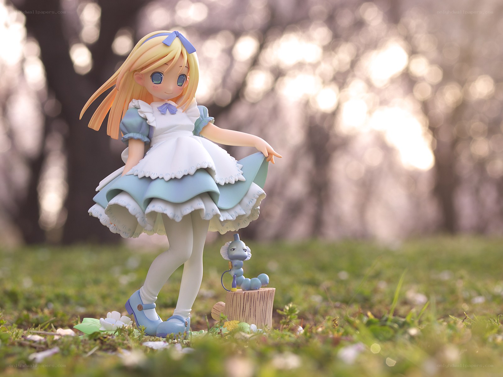 Alice in a garden scene