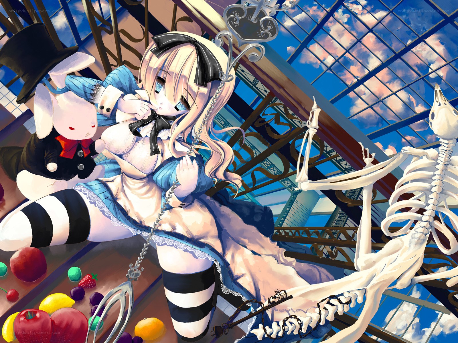 Alice in a glass conservatory