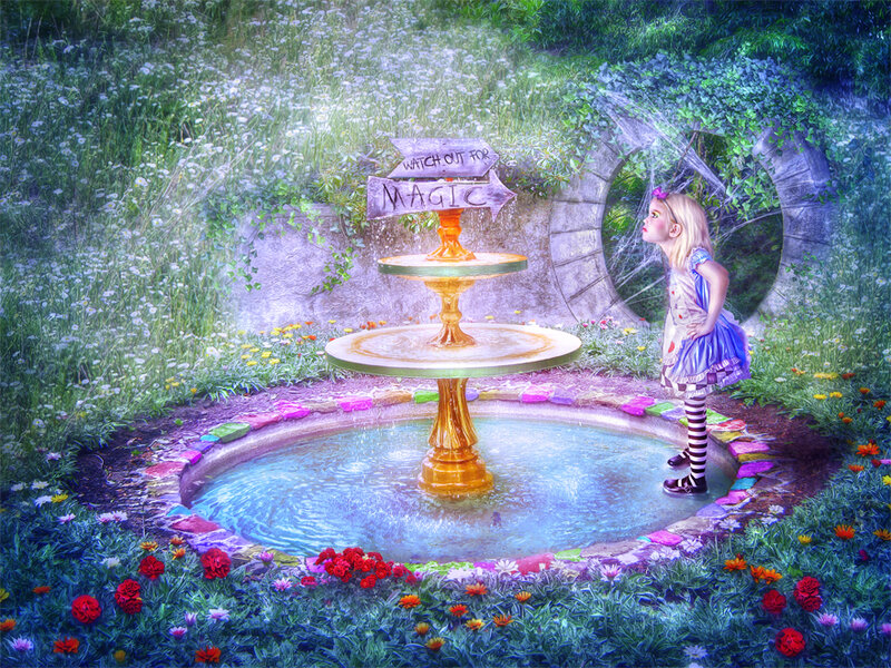 Alice in a magical garden