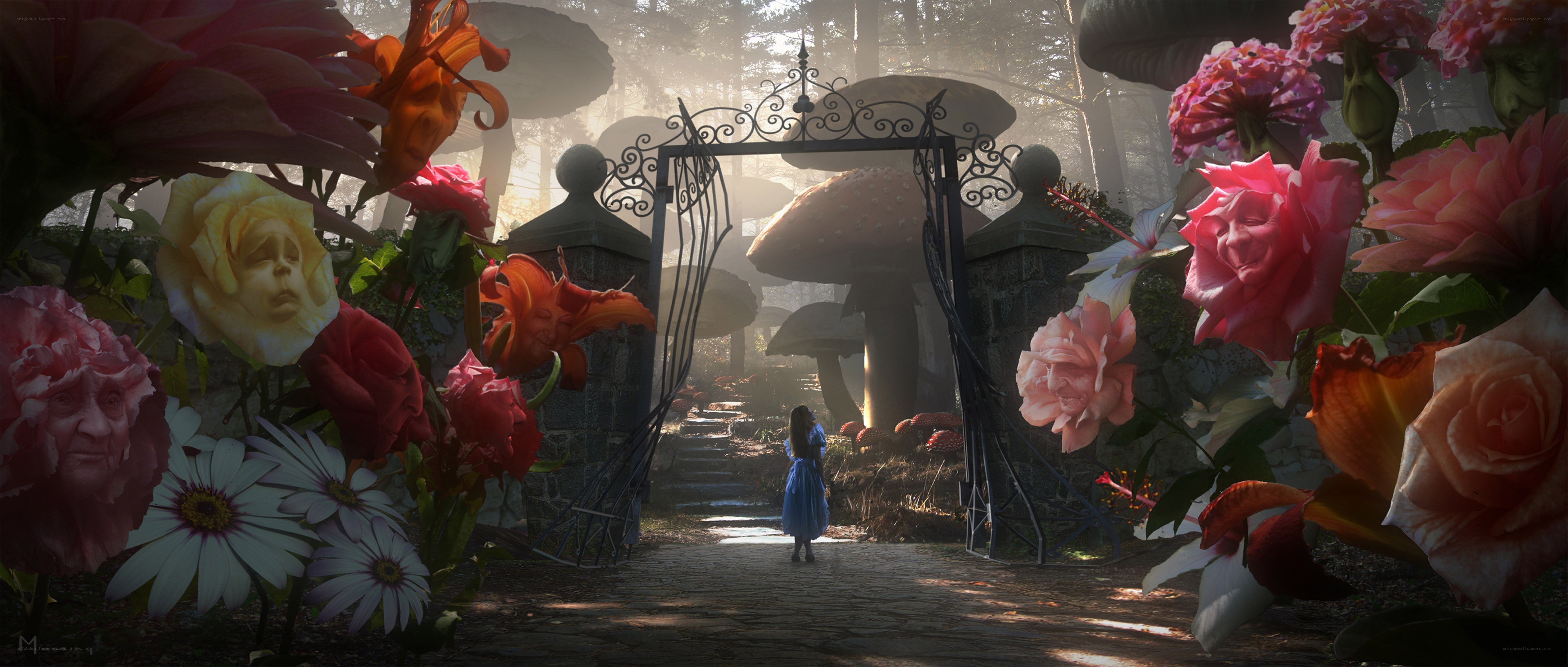 Alice in a magical garden