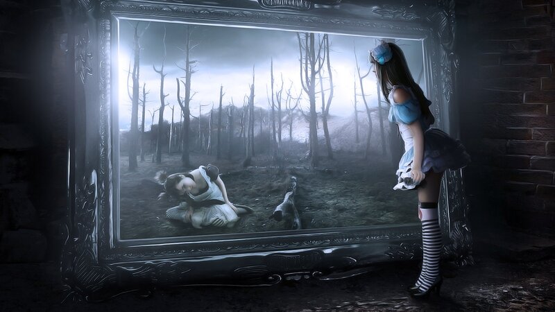 Alice in a Mirror — Blue, Dramatic