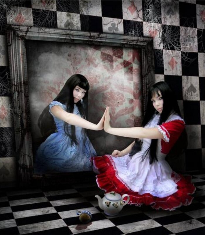 Alice in a mirror scene