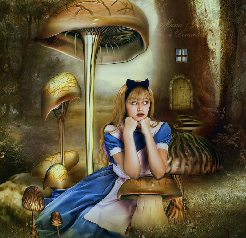 Alice in a Mushroom Forest — Blue
