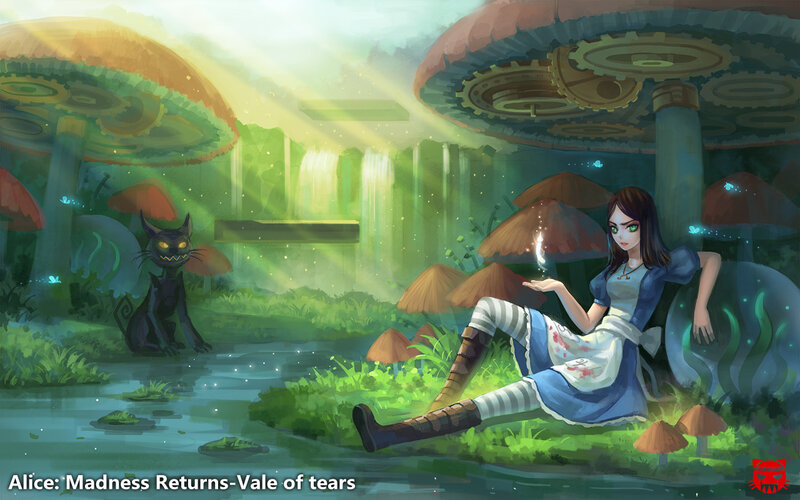 Alice in a Mushroom Forest — Green