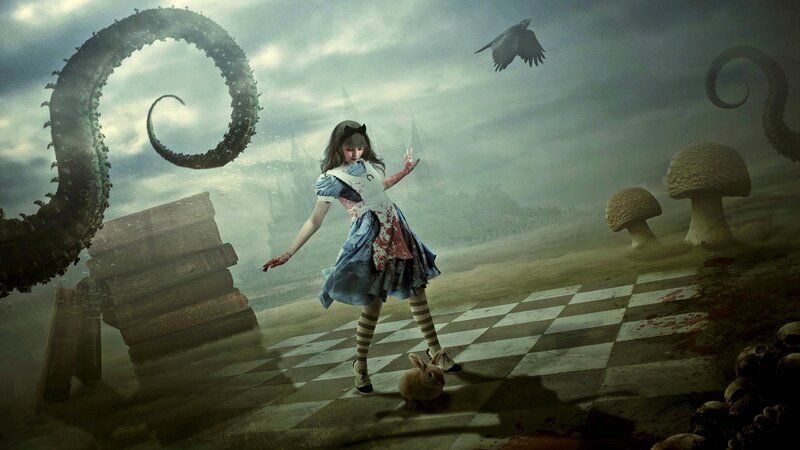 Alice in a Surreal Landscape — Gray