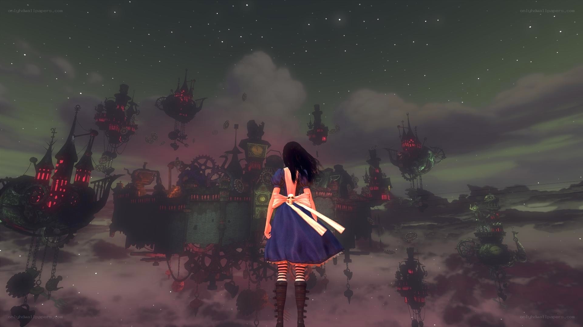 Alice in a surreal sky world