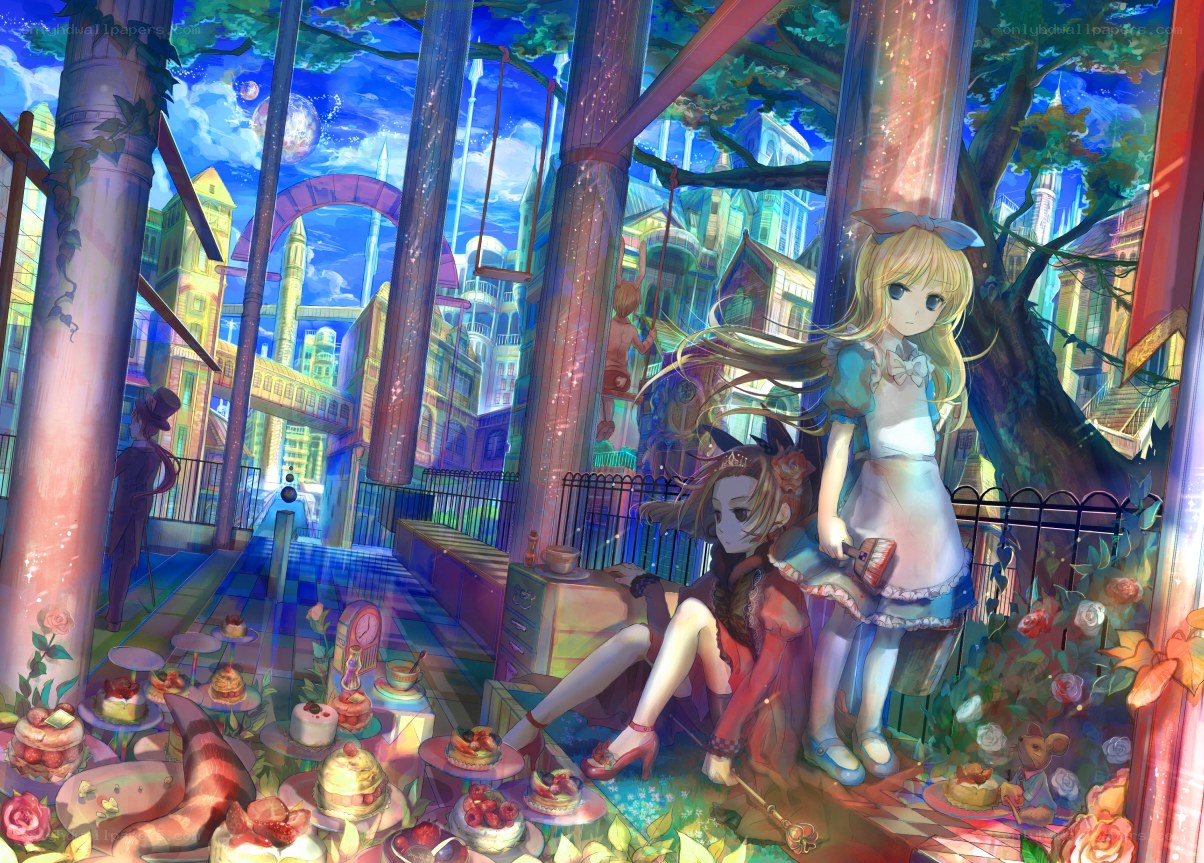 Alice in a whimsical city