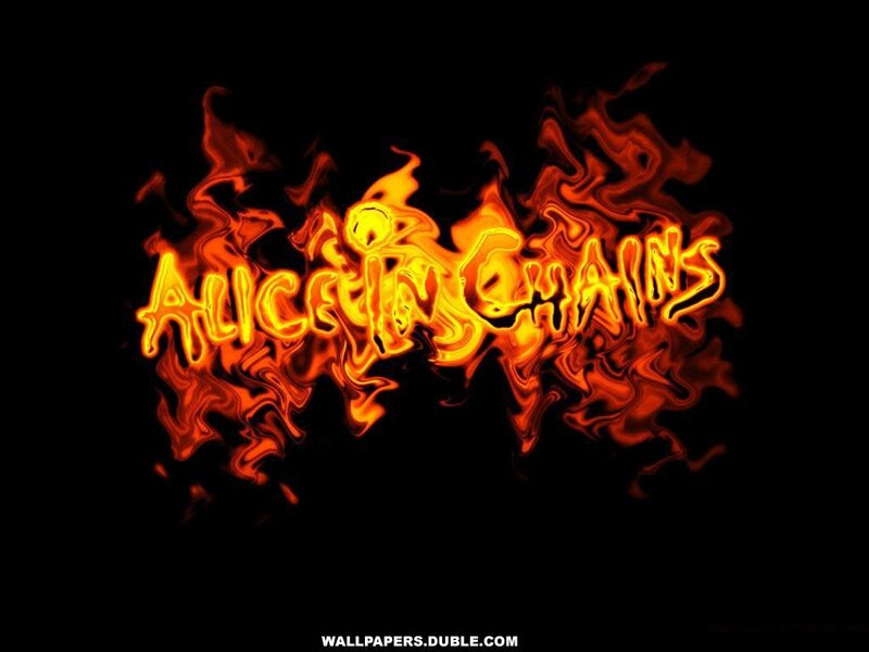 Alice in Chains logo on fire
