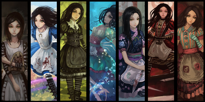 Alice in Multiple Outfits