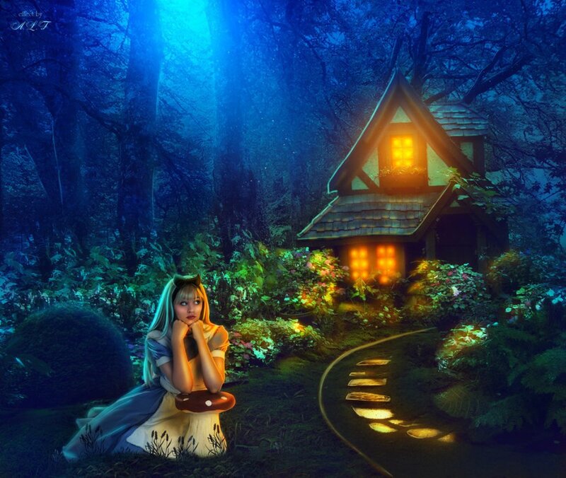 Alice in Wonderland — Blue, Dreamy, Night