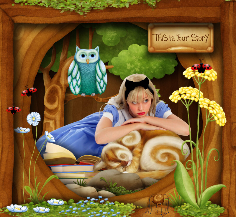 Alice in Wonderland — Blue, Whimsical, Illustration