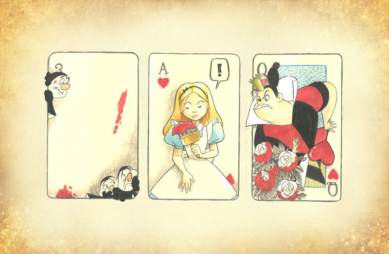 Alice in Wonderland card scene