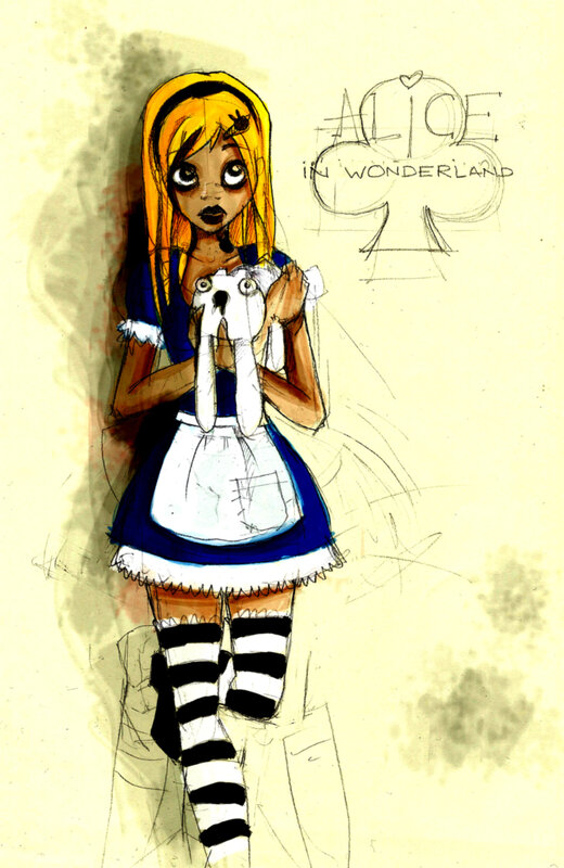 Alice in Wonderland character sketch