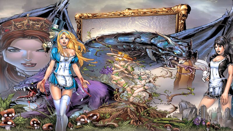 Alice in Wonderland Characters — Blue, Chaotic, Comic