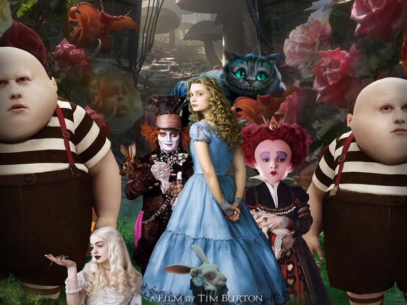 Alice in Wonderland Characters — Blue, Fantastical, Digital Art