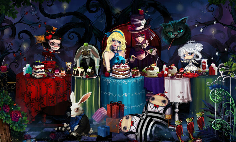 Alice in Wonderland Characters — Purple