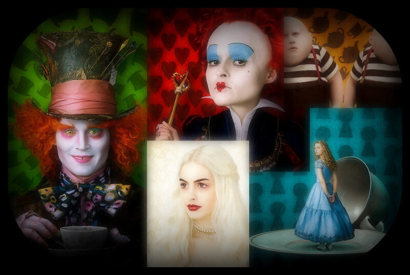 Alice in Wonderland Characters — Red, Fantastical, Digital Art