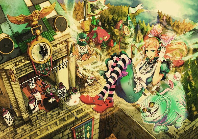 Alice in Wonderland — Green, Whimsical