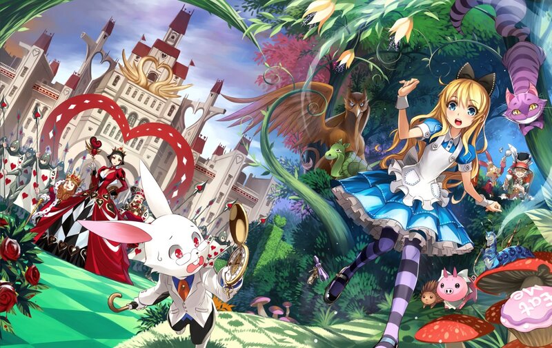 Alice in Wonderland Scene — Blue