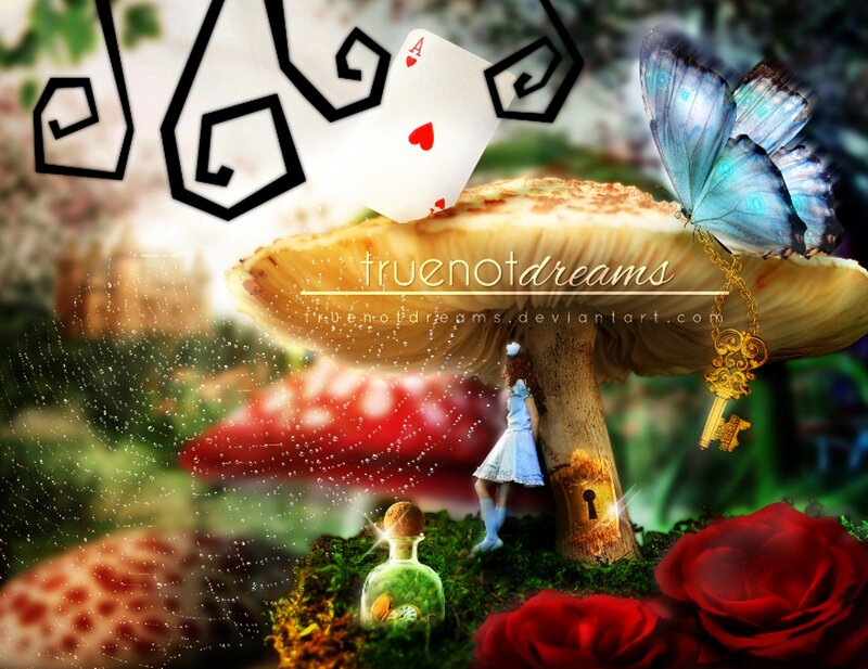 Alice in Wonderland Scene — Red