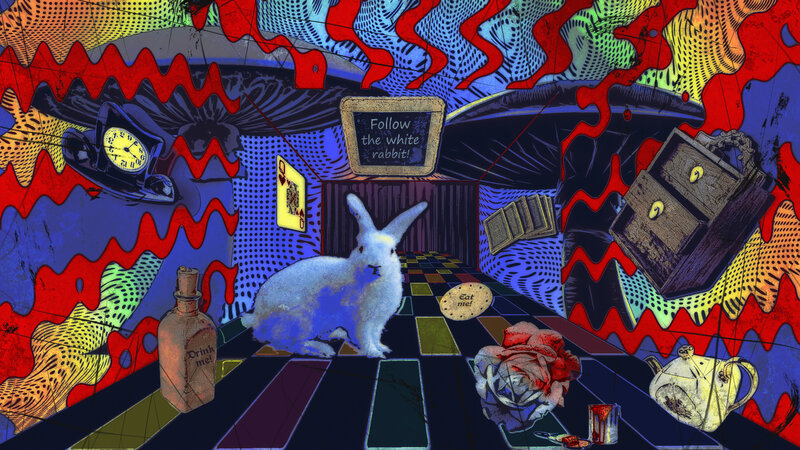 Alice in Wonderland surreal scene