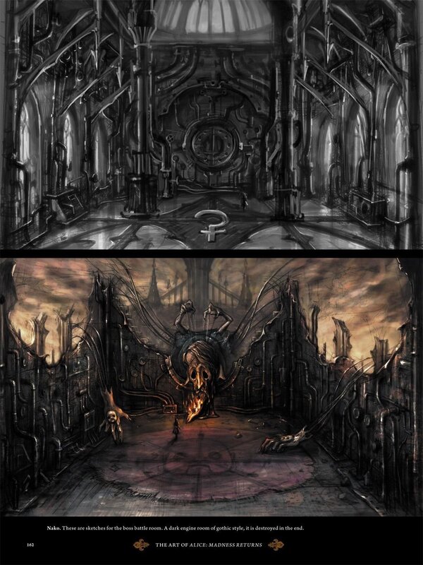 Alice: Madness Returns boss room sketches