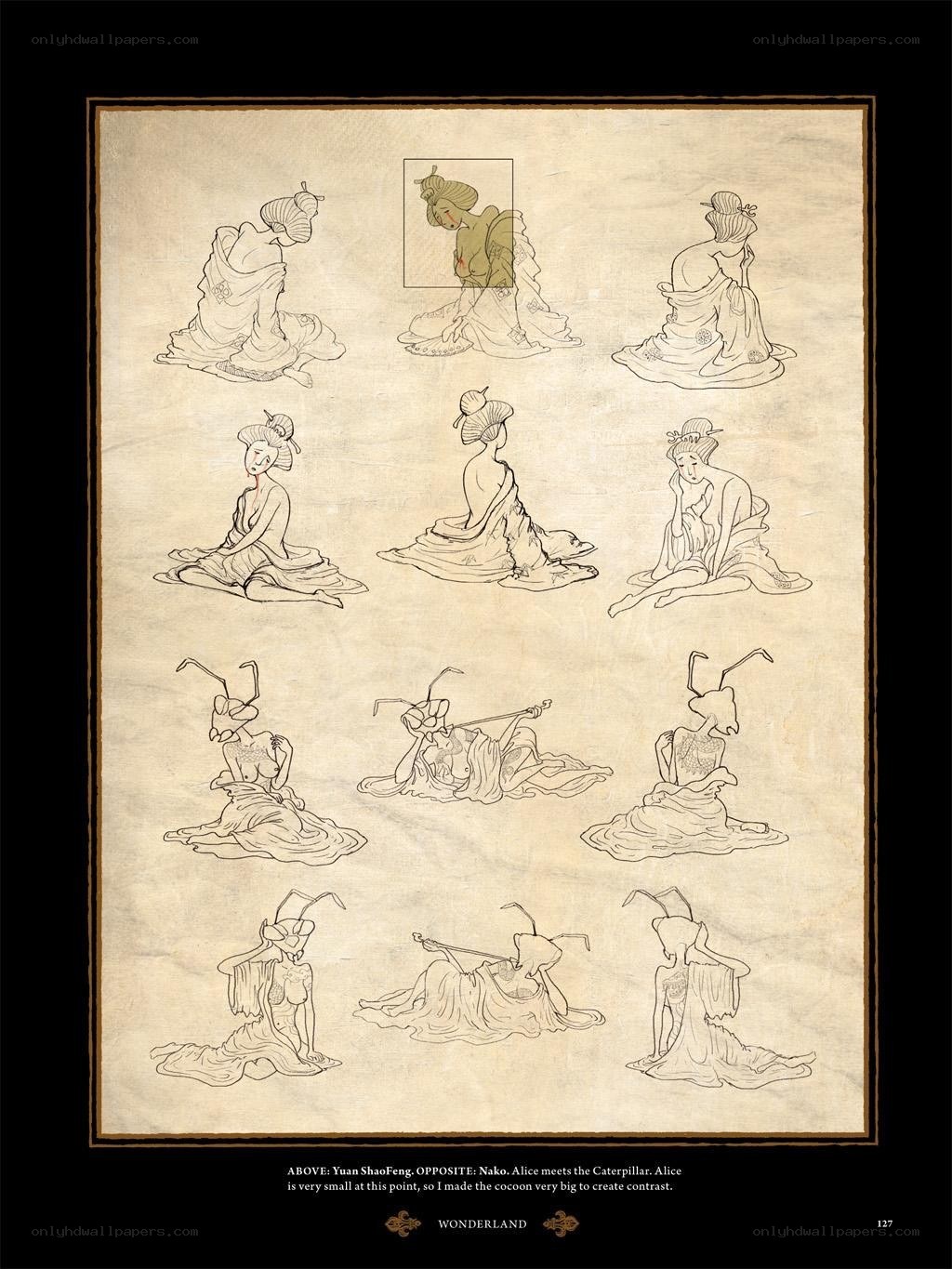 Alice meets the Caterpillar concept art
