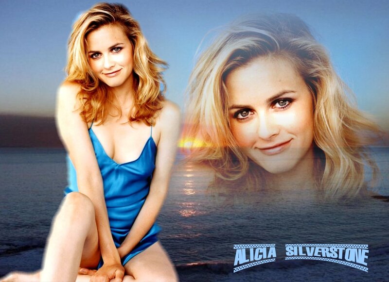 Alicia Silverstone by the sea