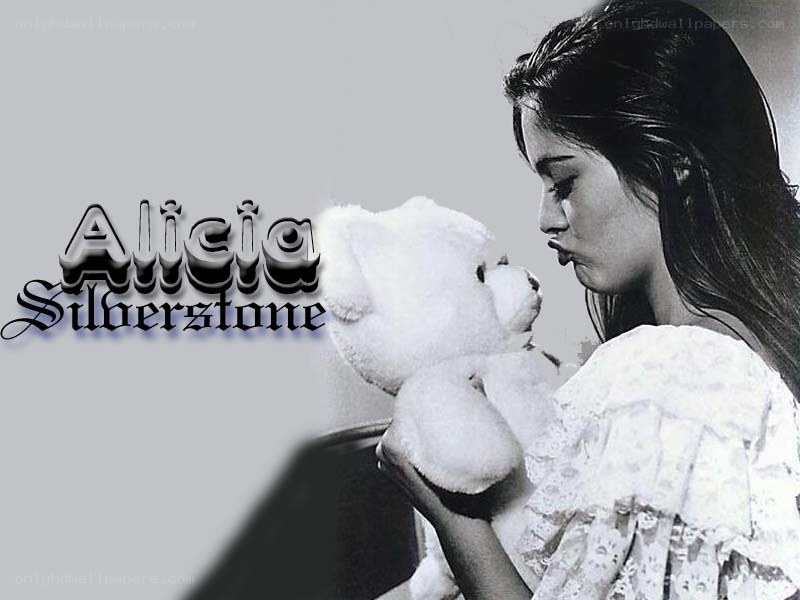 Alicia Silverstone with teddy bear
