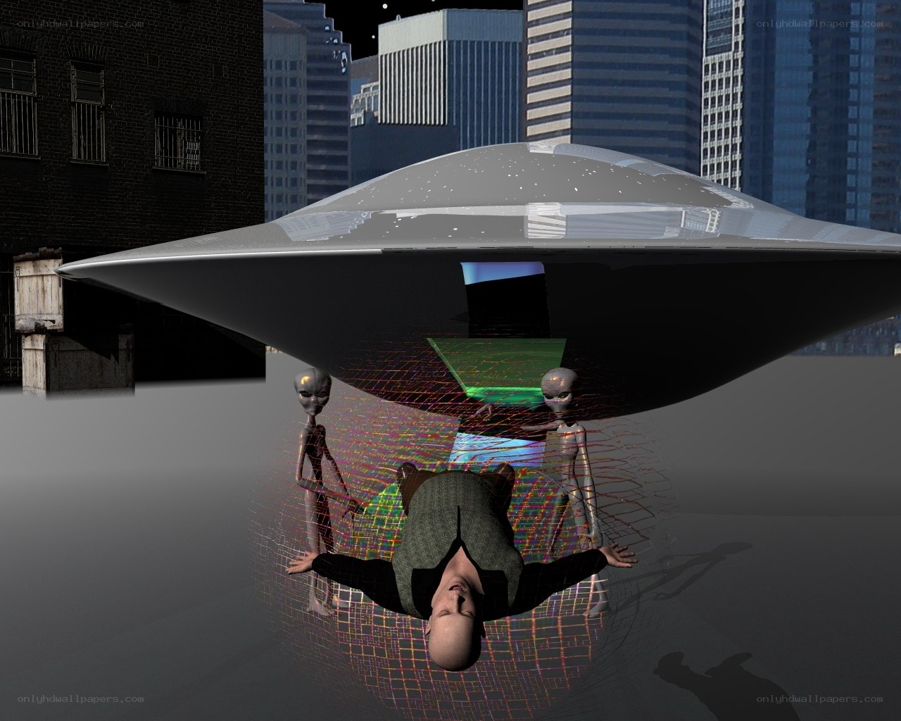 alien abduction in city