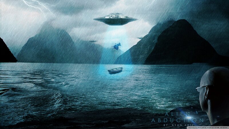 Alien Abduction Scene — Blue, Dramatic