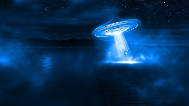 Alien Abduction Scene — Blue