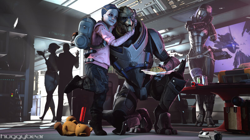 Alien and Child Hugging