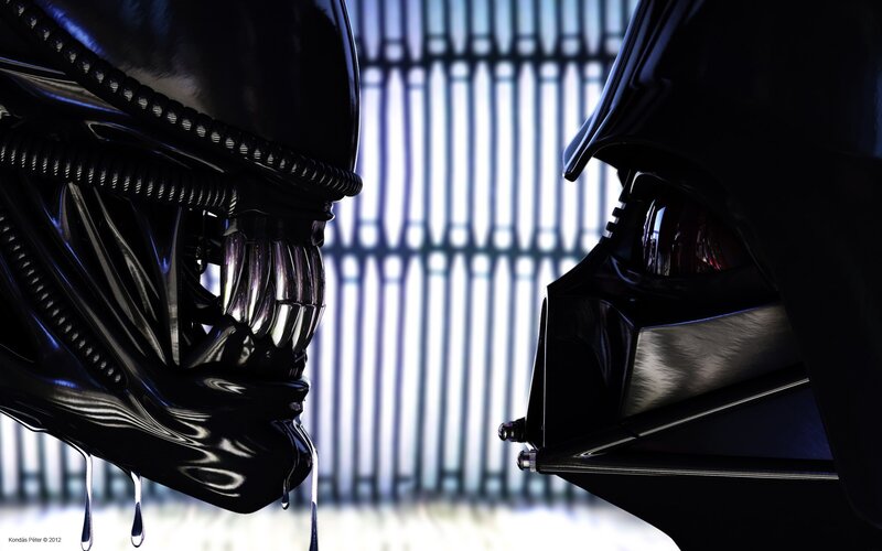 Alien and Darth Vader — Black