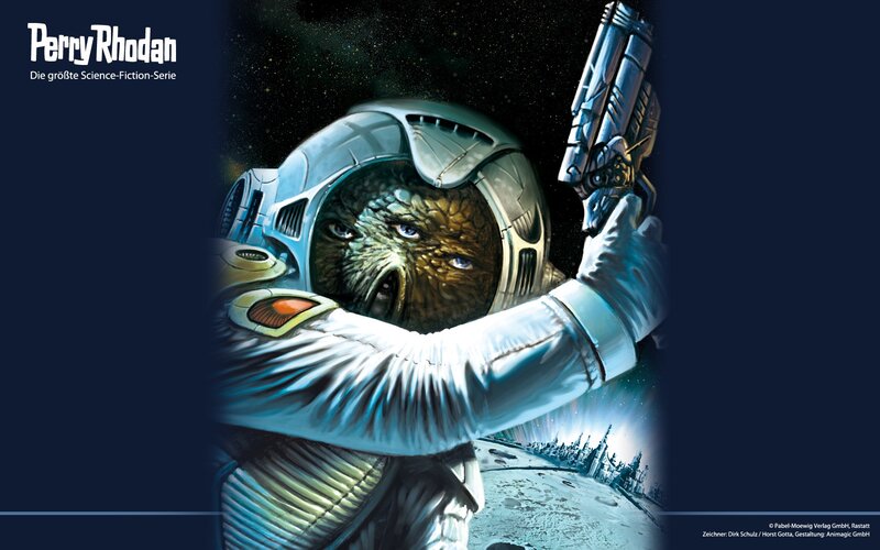 Alien Astronaut Holding Gun