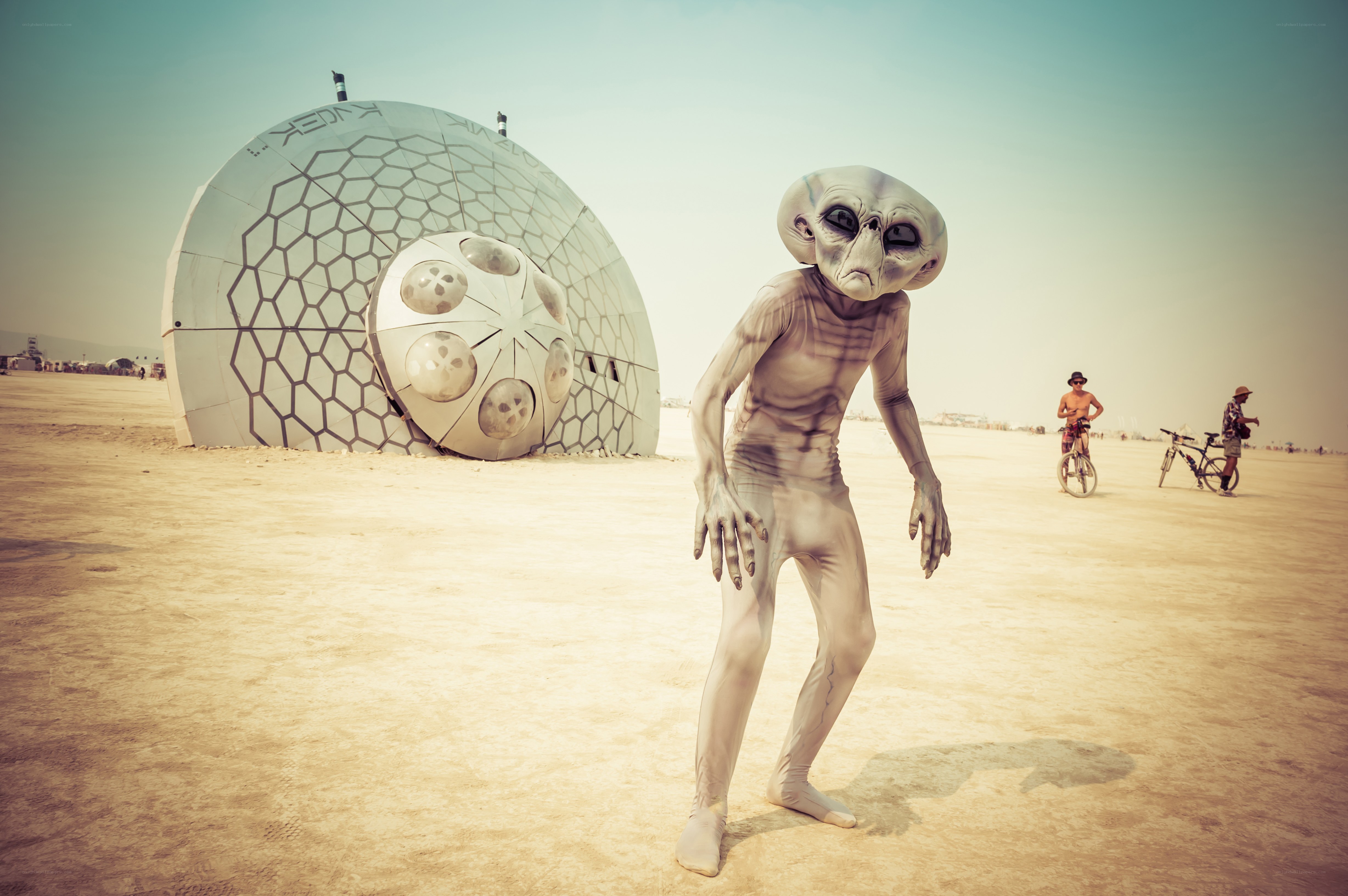 alien at burning man festival