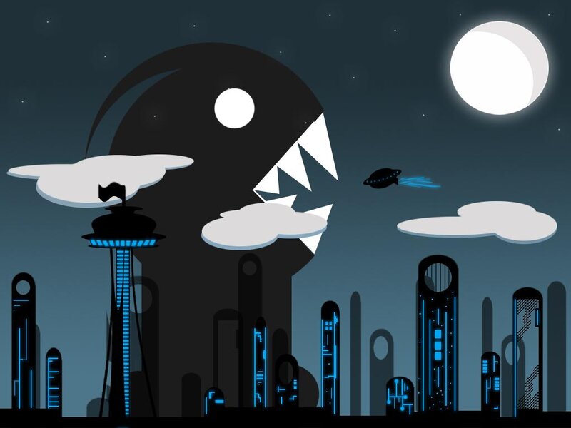 alien attack on futuristic city