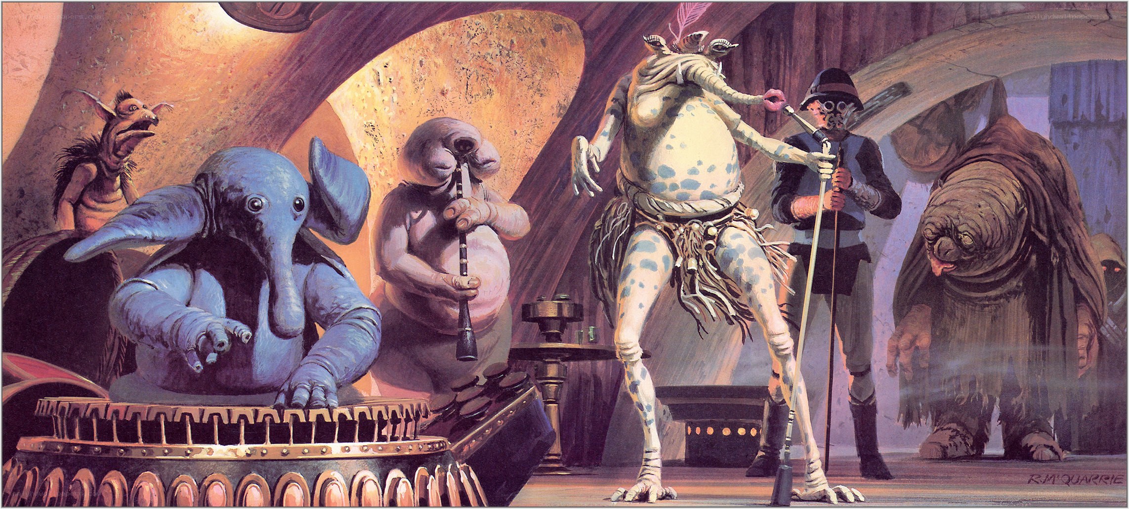 Alien band performing in a cantina