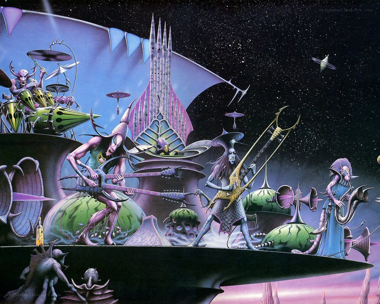 Alien band performs in space