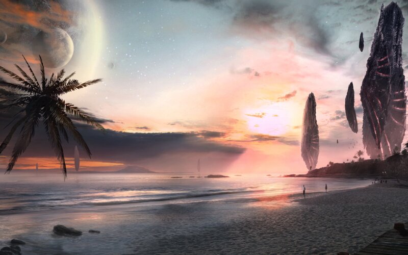 Alien Beach at Sunset — Pink