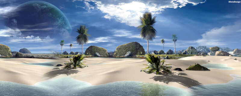 Alien Beach Landscape — Blue