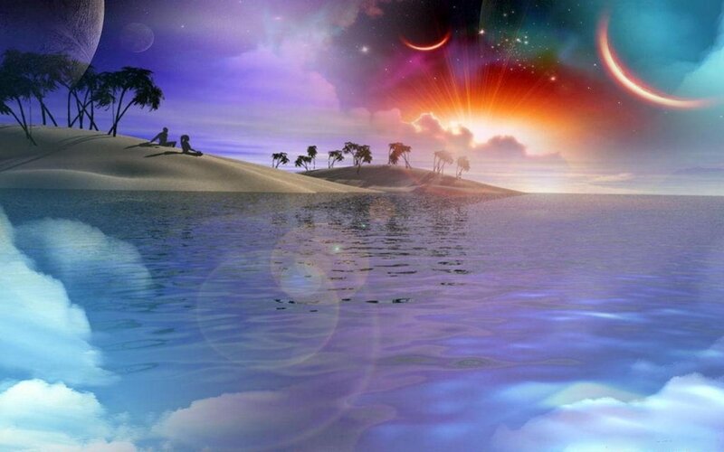 alien beach sunset