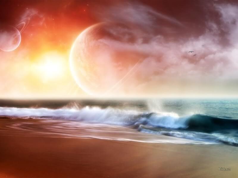 alien beach sunset